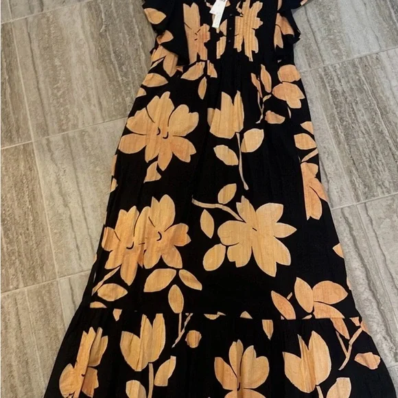 Maeve by Anthropology Floral Black and Pink Maxi Dress - Picture 5 of 7